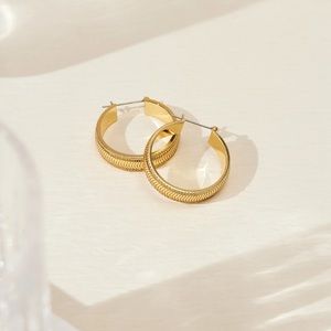 NWT Luv AJ The Wavey Snake Chain Hoops